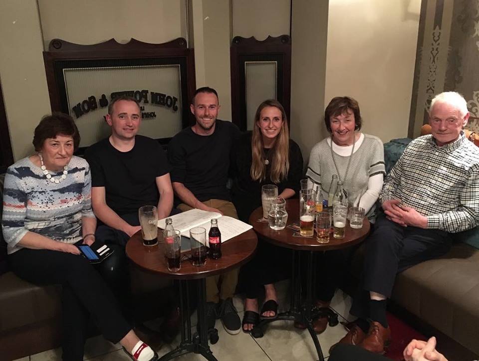 Enjoying a drink at the local pub. Mary, Colin, Stephen, Patty, Michal