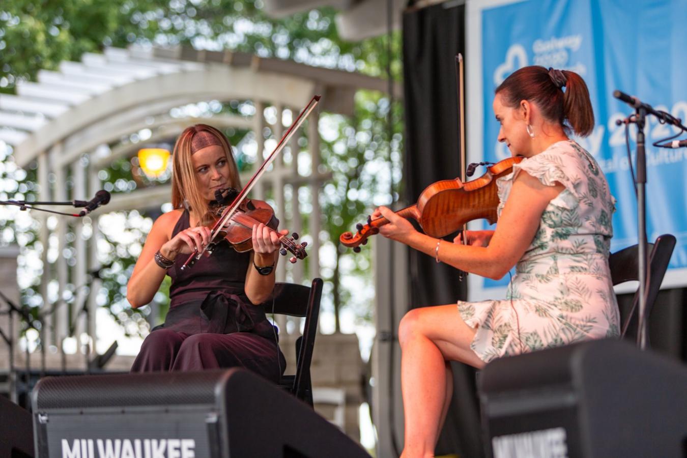 Milwaukee Irish Fest playing violin and guitar