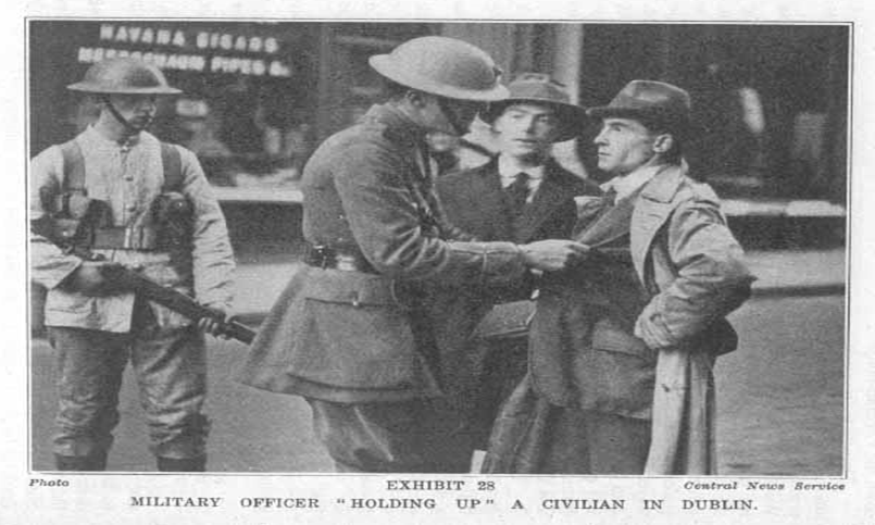 Military Officer Holding Up A Civilian in Dublin