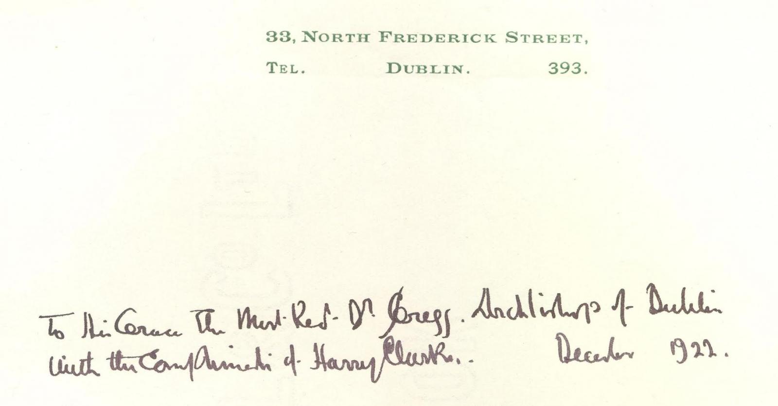 Harry Clarke’s Unique Gift to Former Archbishop of Dublin