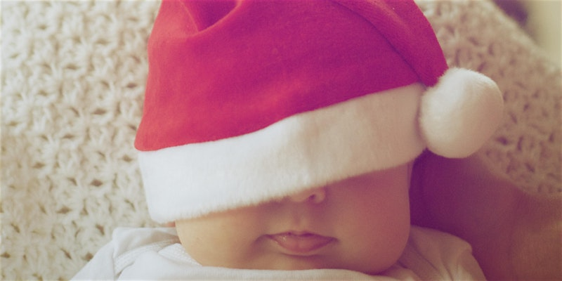 baby with santa hat