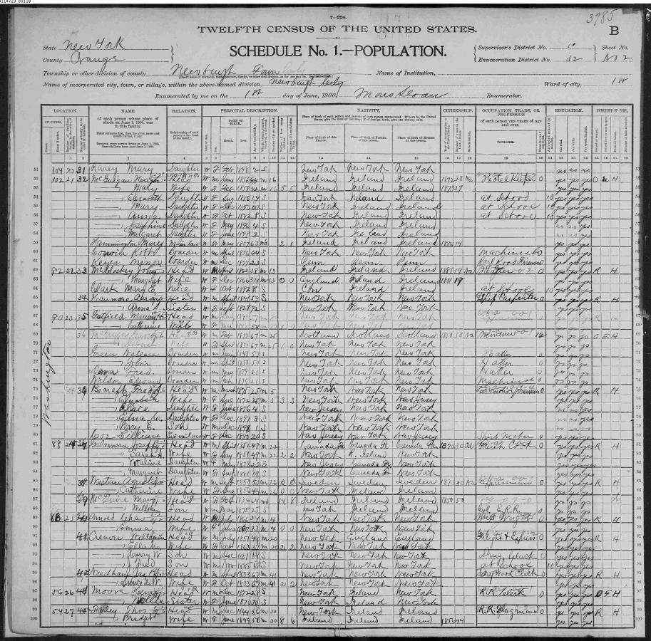 population schedule