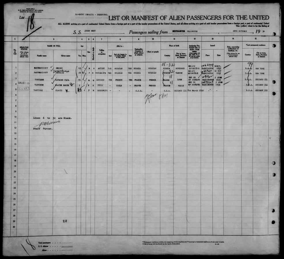 Passenger Lists