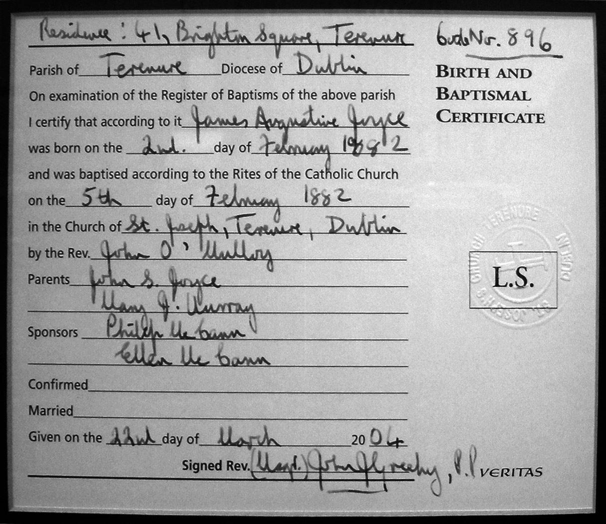 baptismal records Ireland
