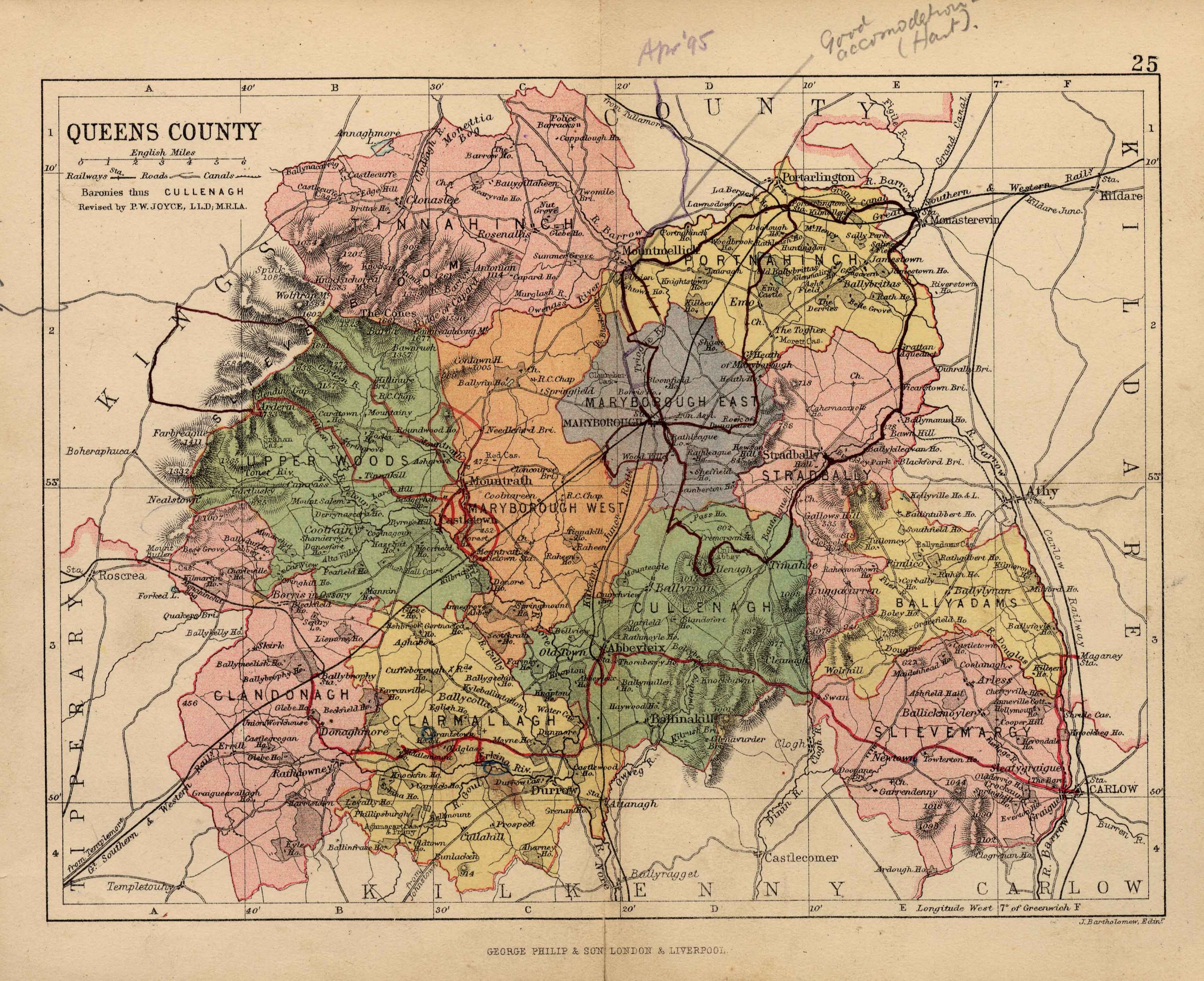 queens country Ordnance Survey map