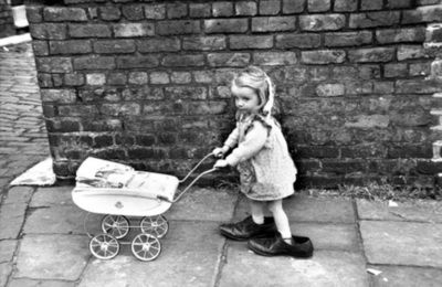 baby with adult shoes