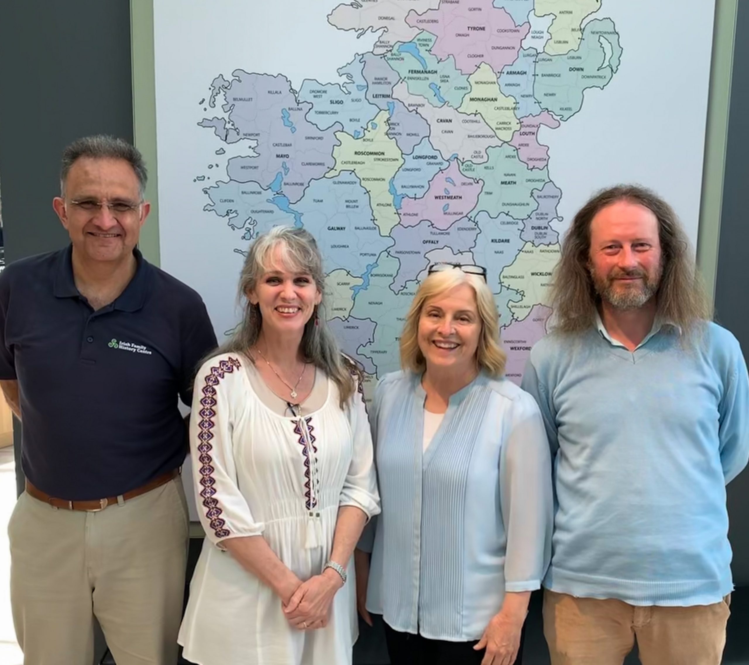 Gerard Leen, Kimberly Brown, Leslikae Thomas and Patrick Roycroft at the Irish Family History Centre