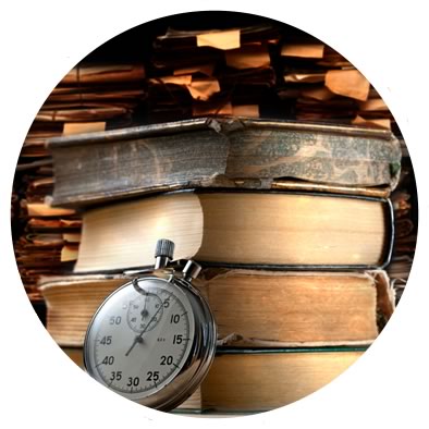 books, stopwatch