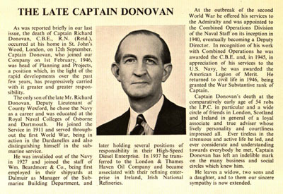 News the late captain Donovan