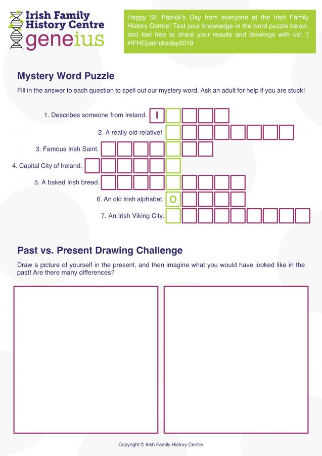IFHC geneius mystery word puzzle
