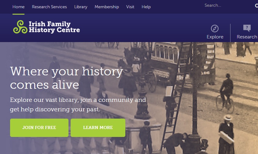 the Irish Family History Centre website