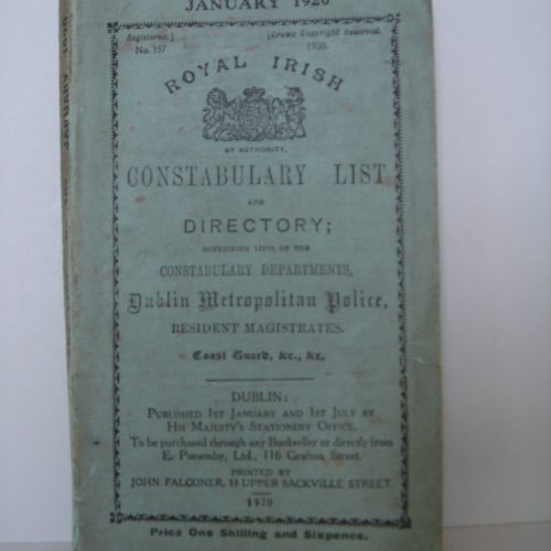 Royal Irish Constabulary List and Directory, January 1920