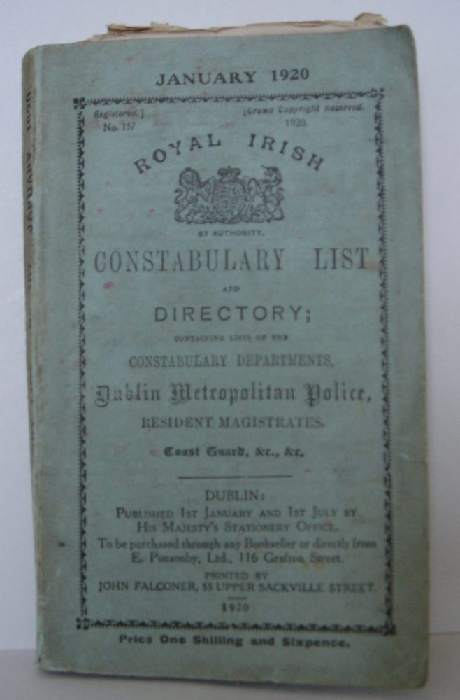 Royal Irish Constabulary List and Directory, January 1920