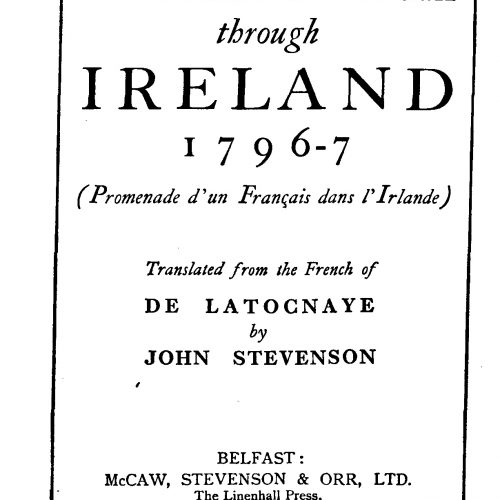 title page of 'A Frenchman's Walk though Ireland 1796-7