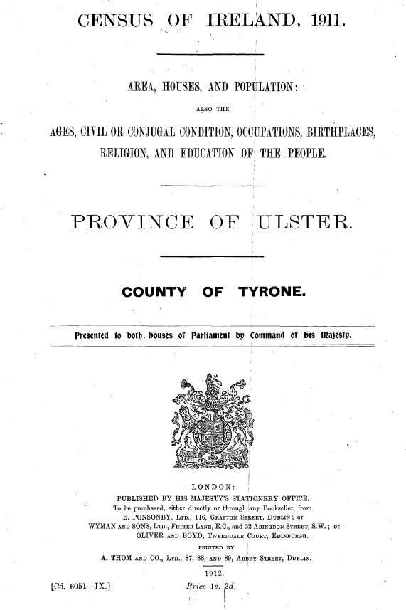 Census Reports: County Tyrone 1911