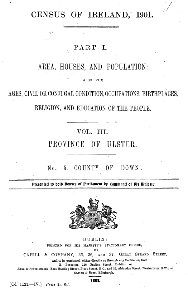 Census Reports: Down 1901